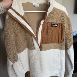 Columbia Brown and White Sherpa Jacket